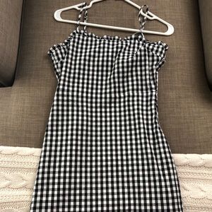 Black and white checkered dress